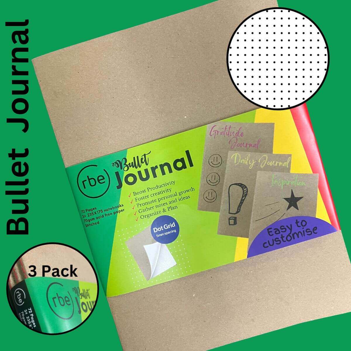 Dot Grid Bullet Journal - 3 Pack
