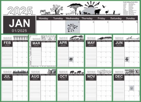 2025 A3 Desk Calendar Pad - Designs