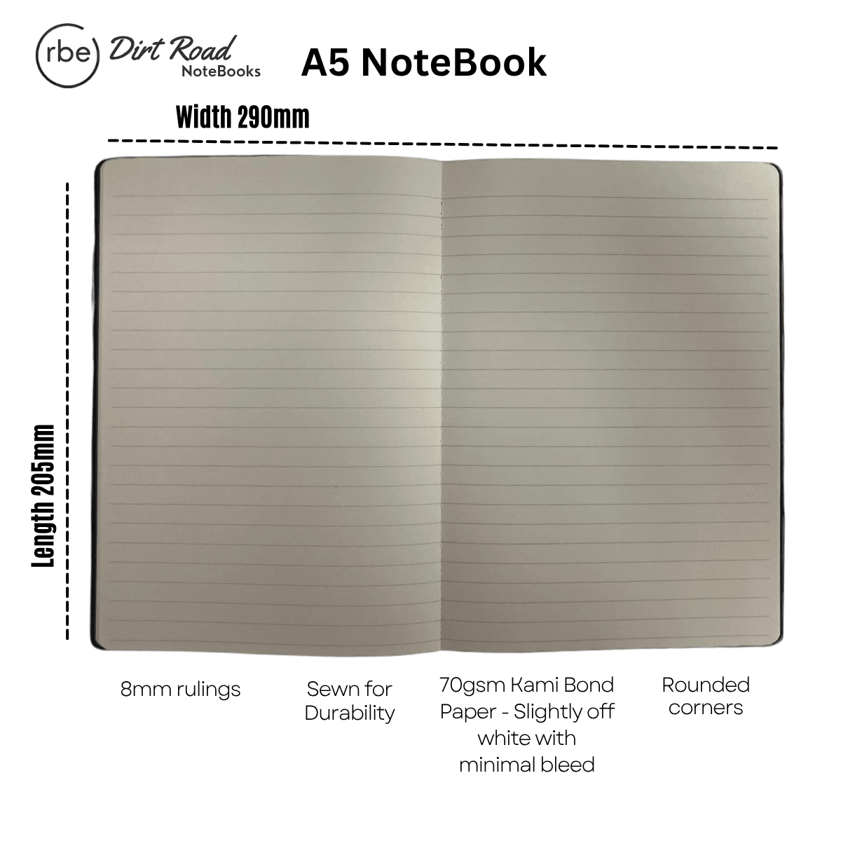 RBE Dirt Road Notebook (Stormy Sky) A5