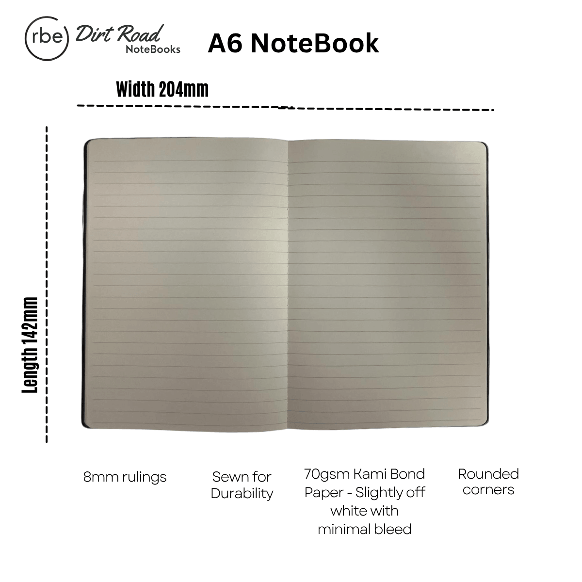 RBE Dirt Road Notebook (Stormy Sky) – 3 Pack - Image 6