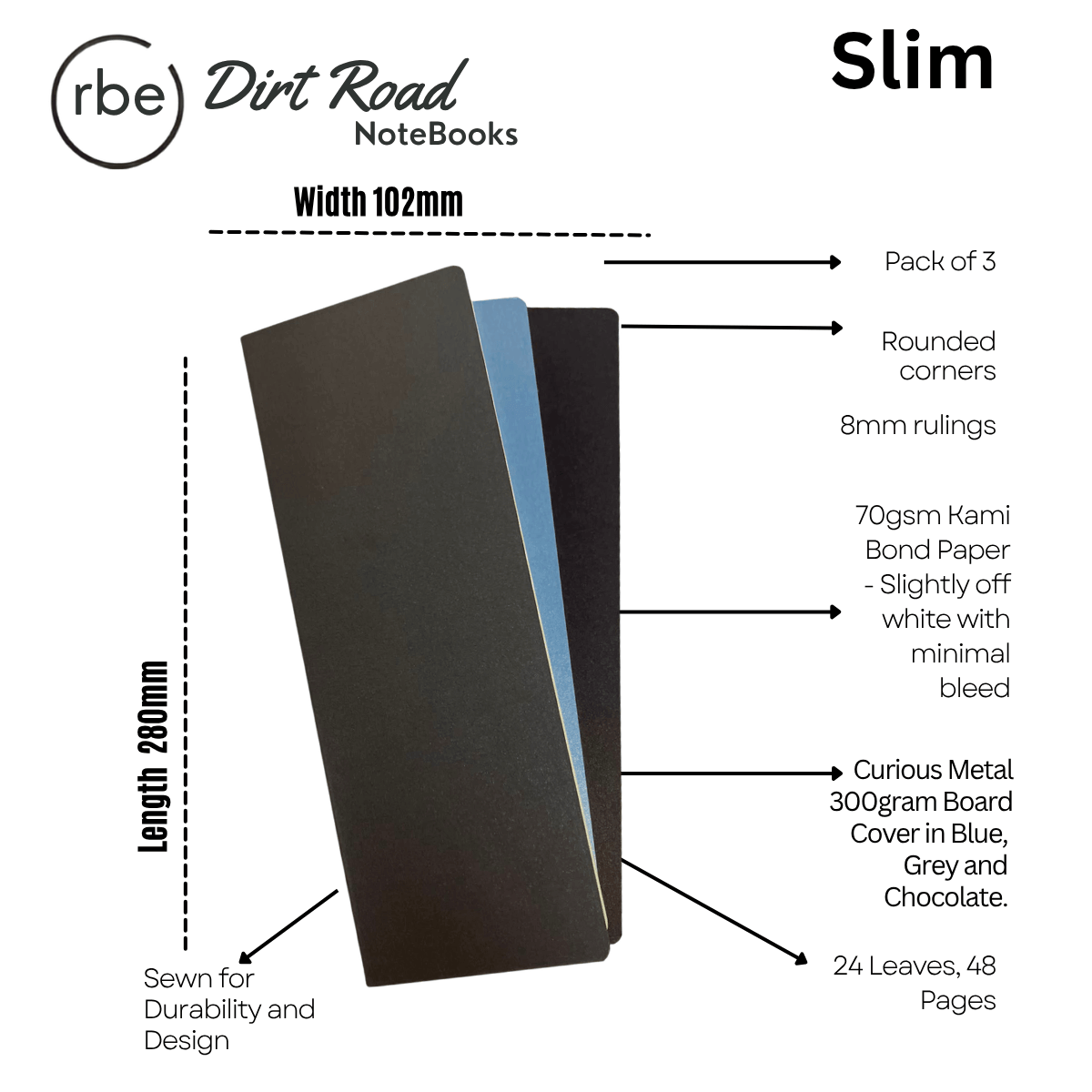 RBE Dirt Road Notebook (Stormy Sky) – 3 Pack - Image 13